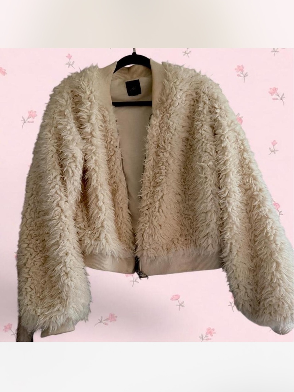 Target Cream Faux Sherpa Bomber Jacket